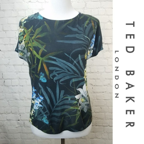 Ted Baker London Tops - TED BAKER Floral Butterfly Shirt Blouse G